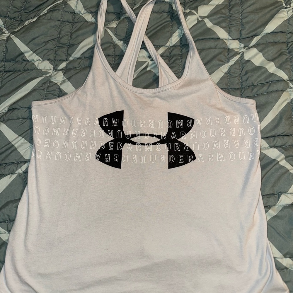 Under Armour White Sleeveless Backless Tank Top
